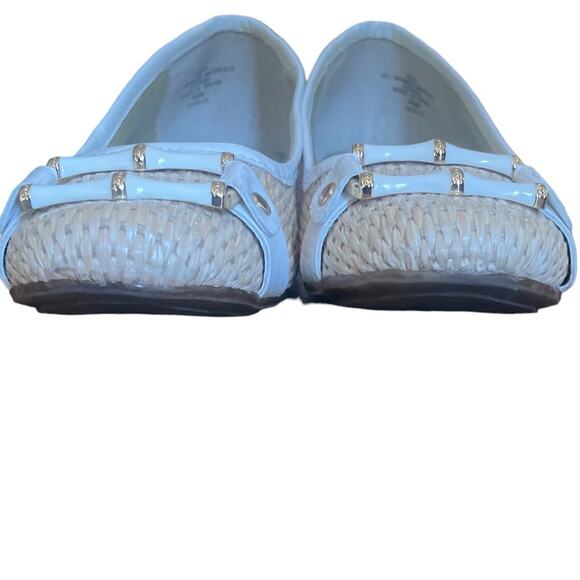 Liz Claiborne Aleya Shoes Womens 9.5 Woven Wicker Flats Slip On Round Toe Beige - Picture 7 of 8